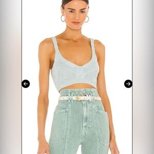 Jonathan Simkhai Blue Elsa Knit Crop Top